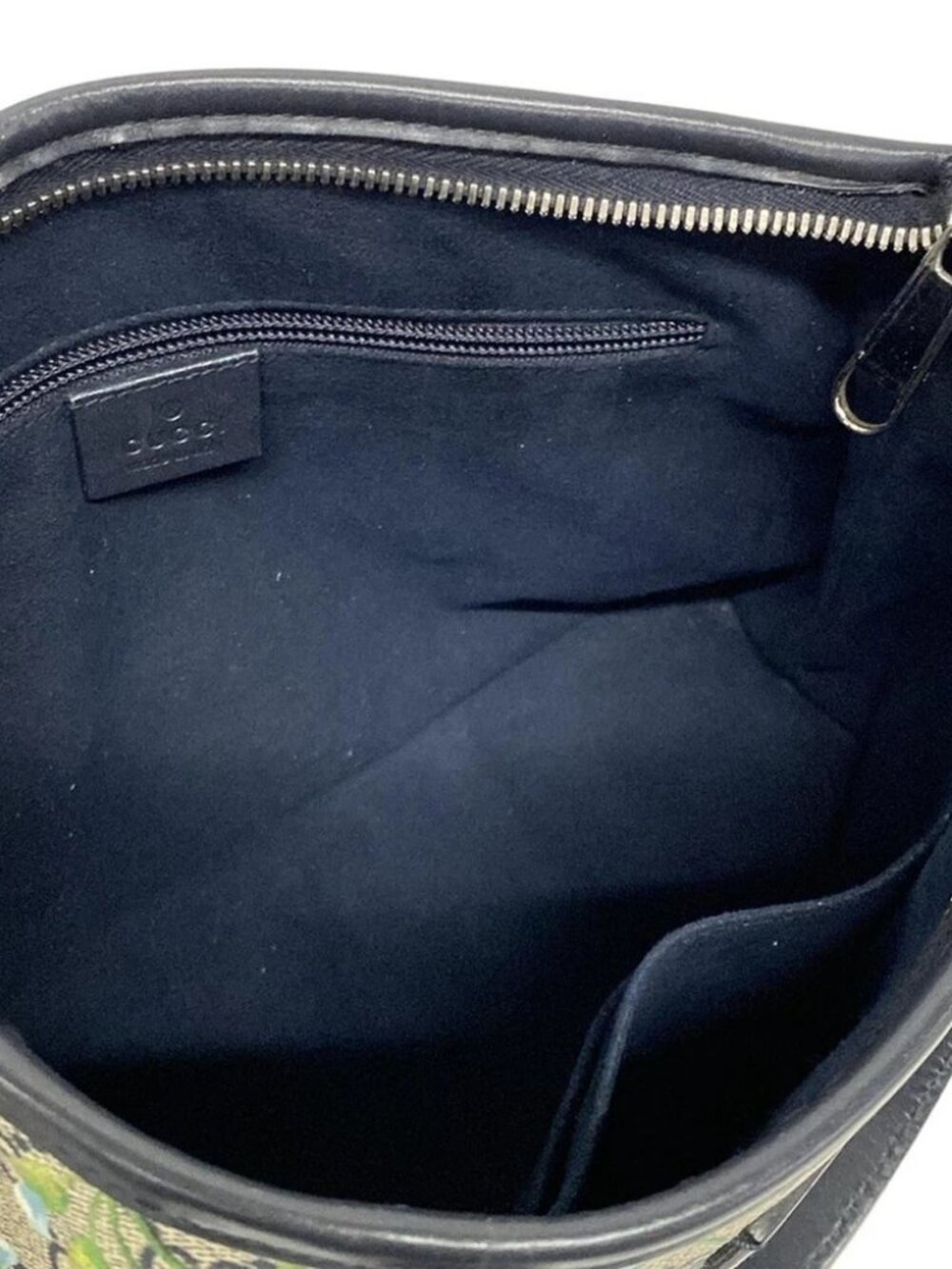 GUCCI GG Blooms 429019 Beige Ebony Navy PVC Leather Handbag - Picture 13 of 15